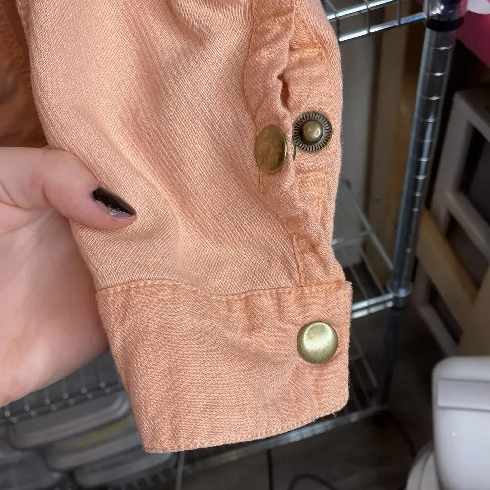 Pilcro Peach Button-Front Oversized Jacket - Picture 11 of 13